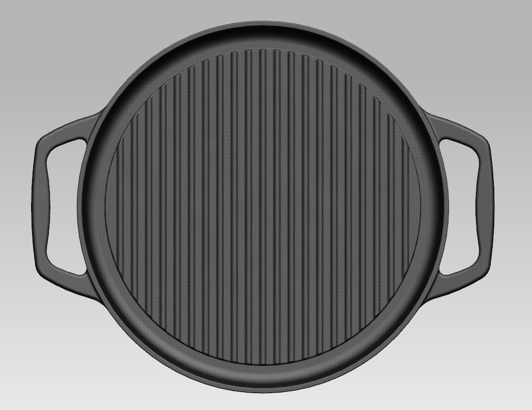 YFGRX31002 Cast Iron Pre-seasoned Round Griddle Pan