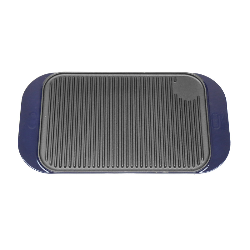 YFKSW49002 Non Stick Enamelled Large Cast Iron Griddle Pan Frying Pan with Griddle