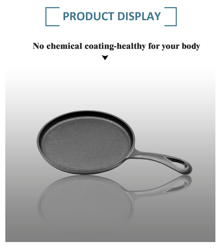 24CM Professional Large Breakfast Skillet Frying Pan Non Stick Pan Cast Iron Skillet Pan with Handles